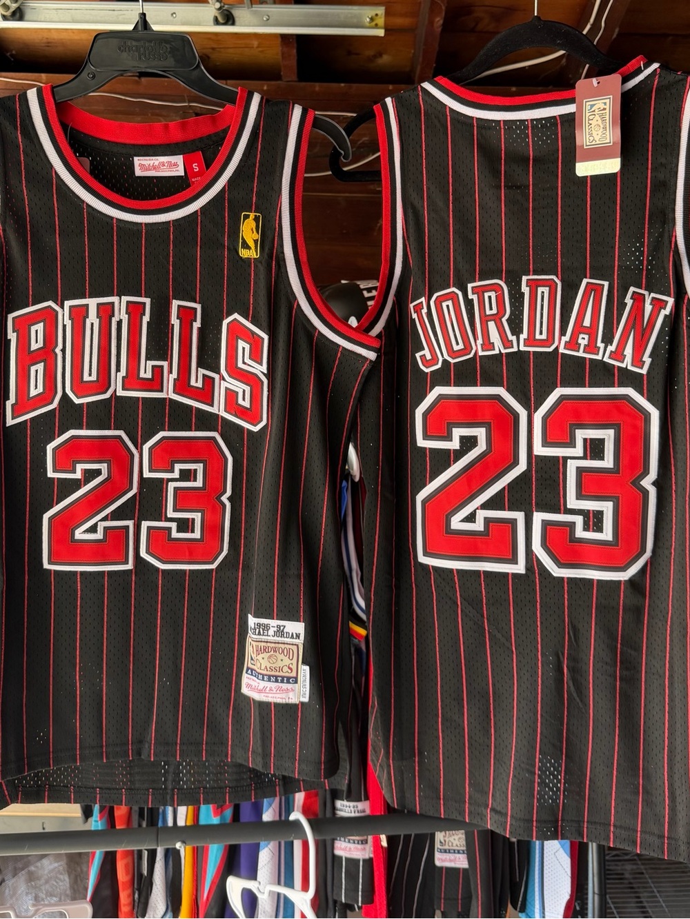 Black and red Jordan jerseys